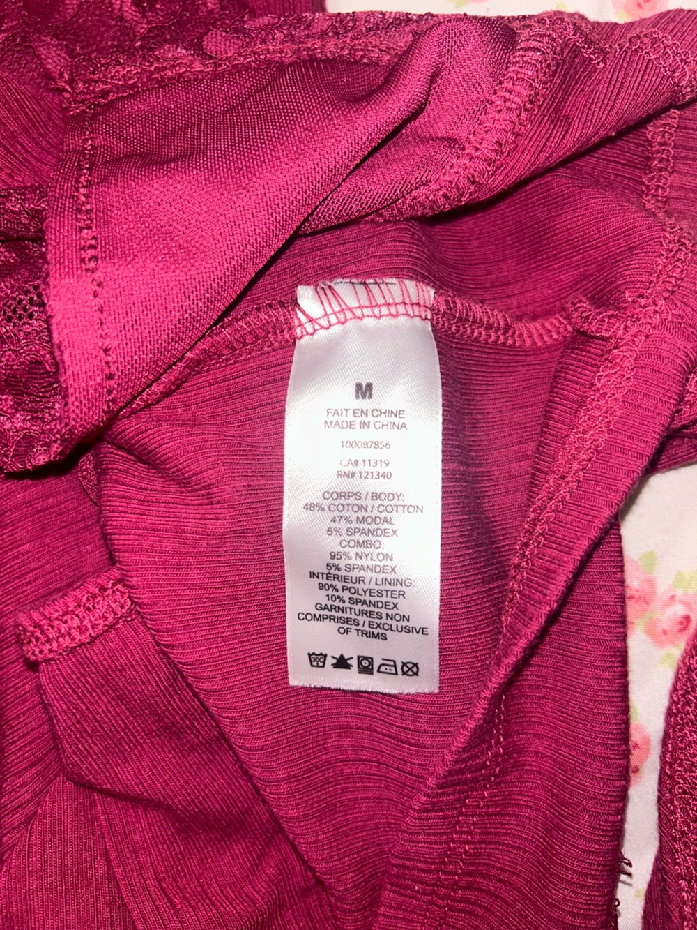 Garage Flyaway Lace Rib Top — Deep Berry - Picture 3 of 4